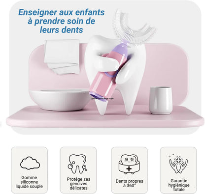 Brosse à dents automatique pour enfants en forme de U