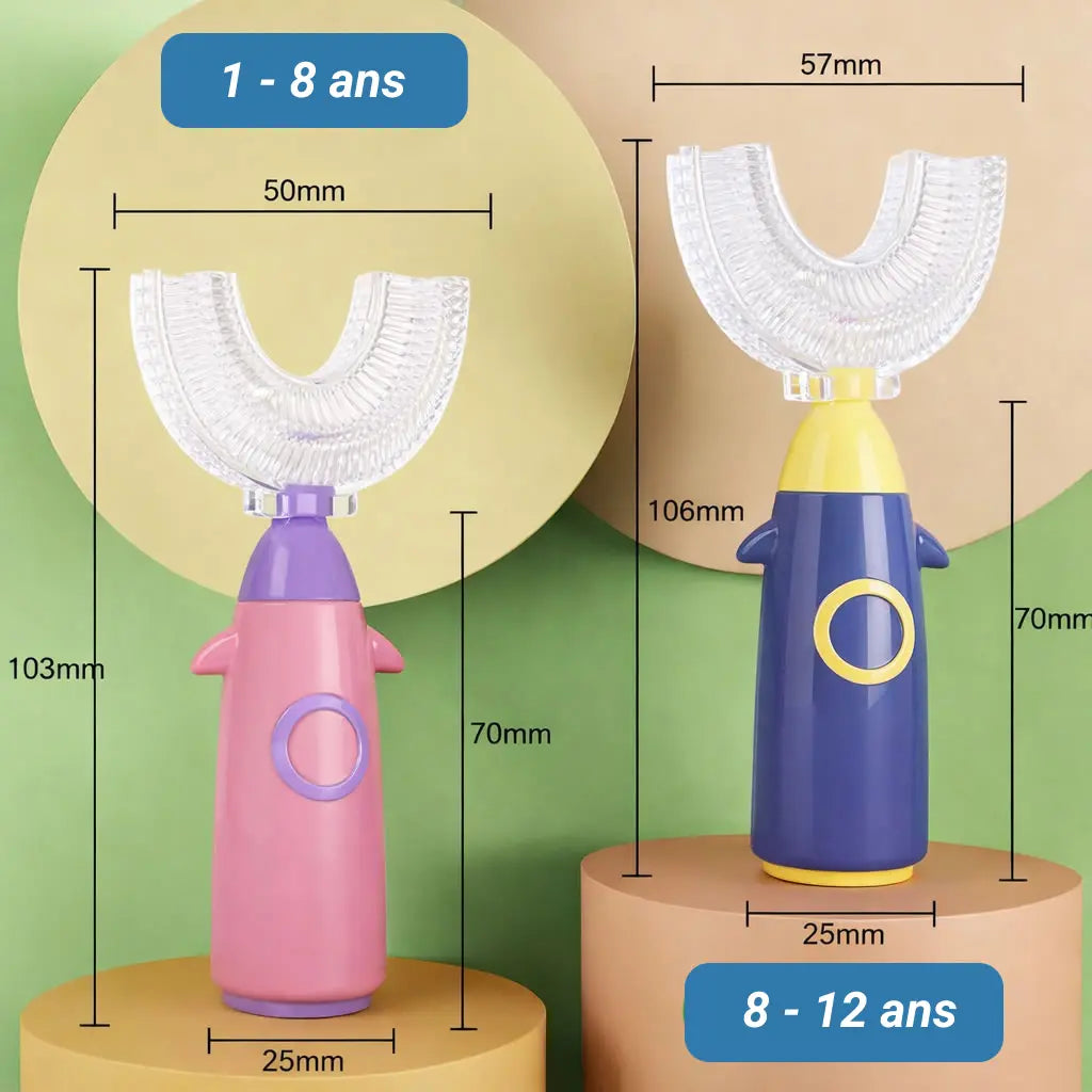 Brosse à dents automatique pour enfants en forme de U